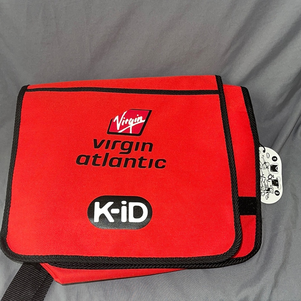 Virgin Atlantic K-ID Backpack Satchel Messenger Bag Red.